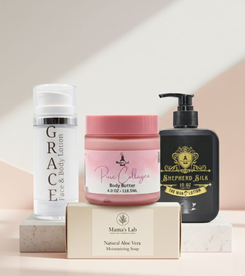 Handcrafted soaps, lotions and skincare products by Mama’s Lab made in Houston